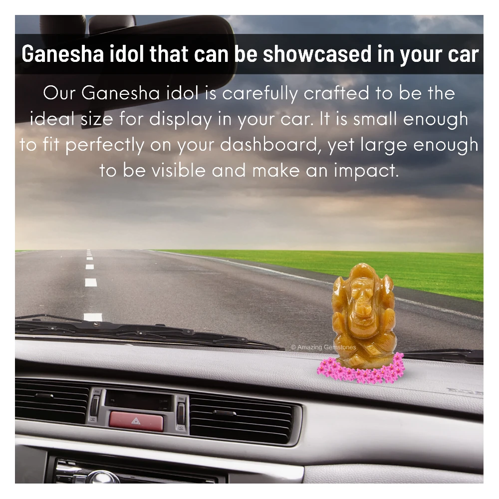 Yellow Jasper Ganesha Crystal Idol