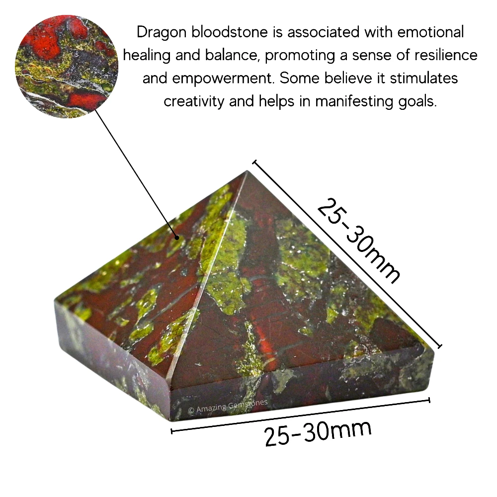 Dragon Bloodstone Pyramid (1 Inch)