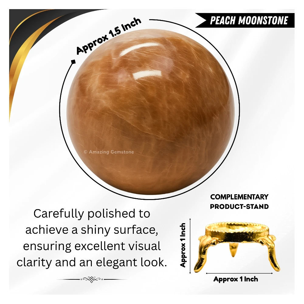 Peach Moonstone Sphere (1.5 Inch)