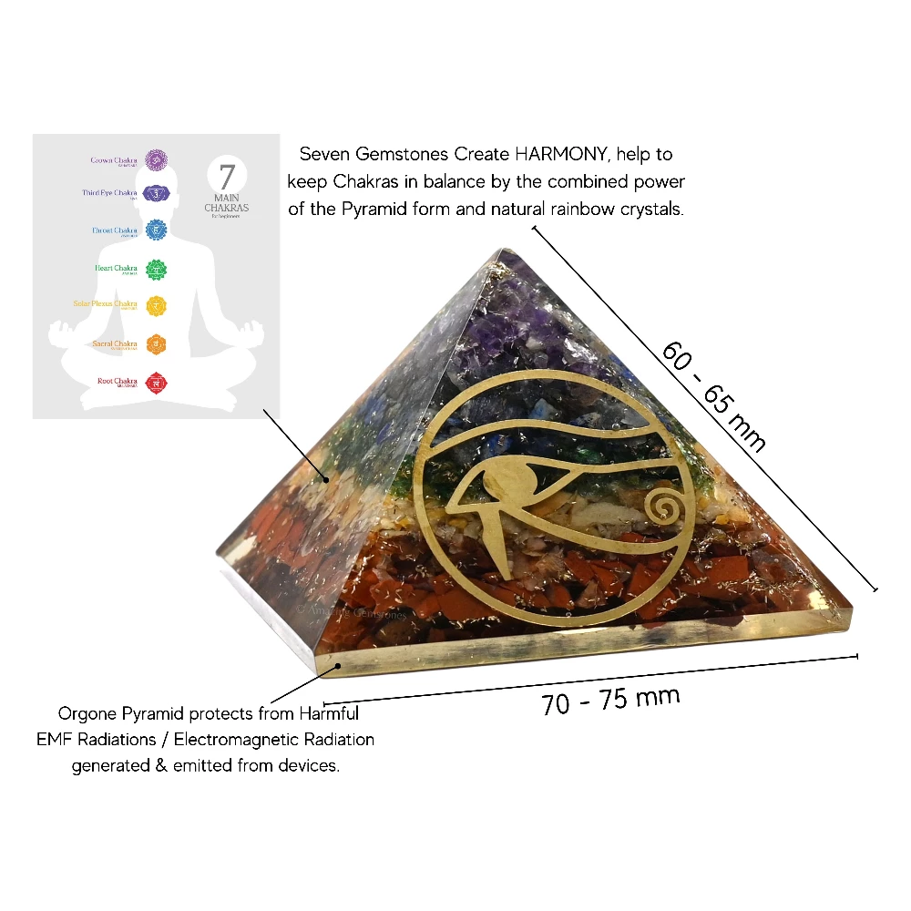 Natural Chakra Orgone Pyramid - Eye of Horus
