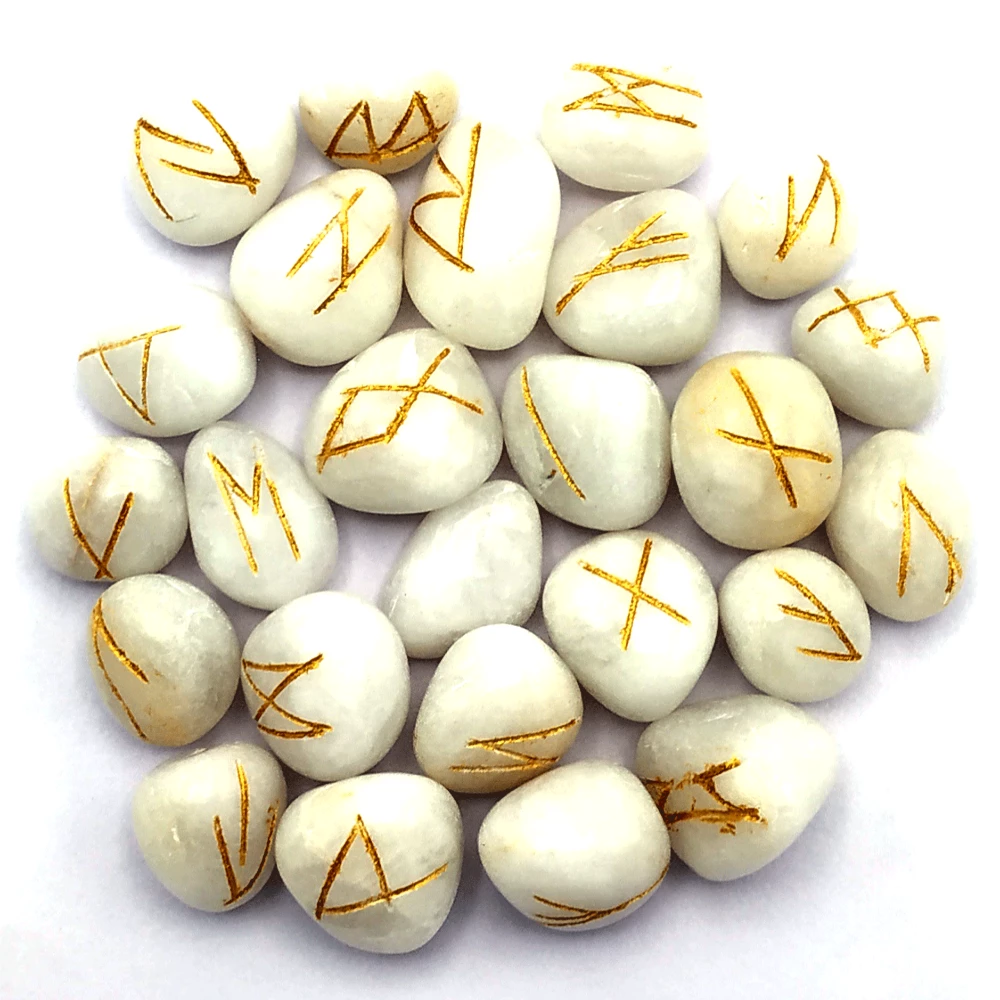 Snow Quartz Rune Stones Set