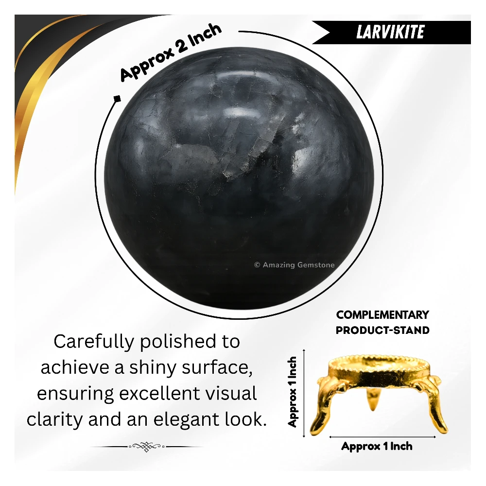 Larvikite Sphere (2 Inch)