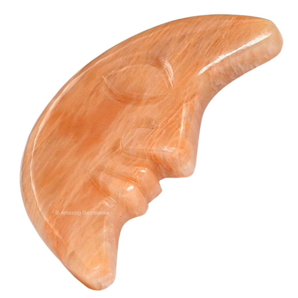 Peach Moonstone Crescent Moon