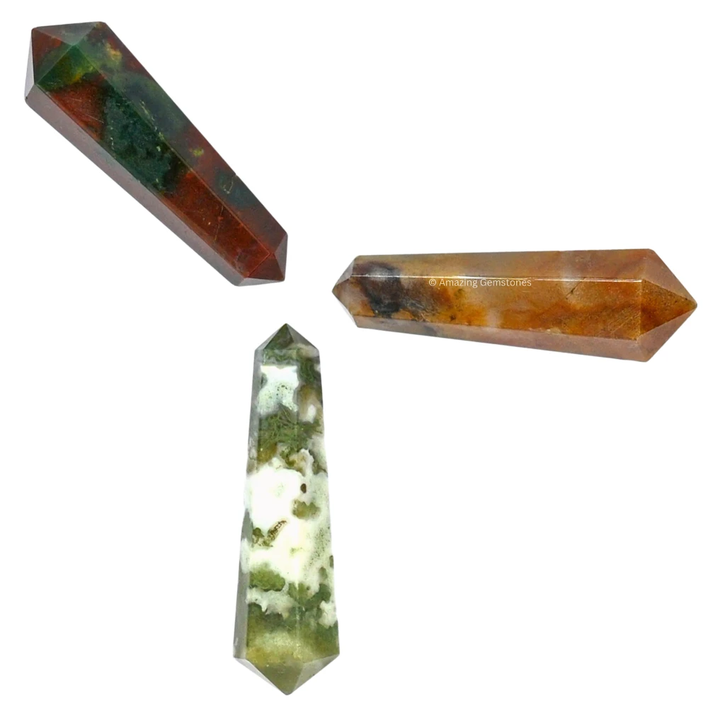 Fancy Jasper Pencil Points (Double Terminated) (Set of 50)