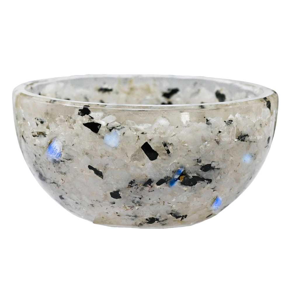 Rainbow Moonstone Crystal Orgone Bowl (3 Inch)