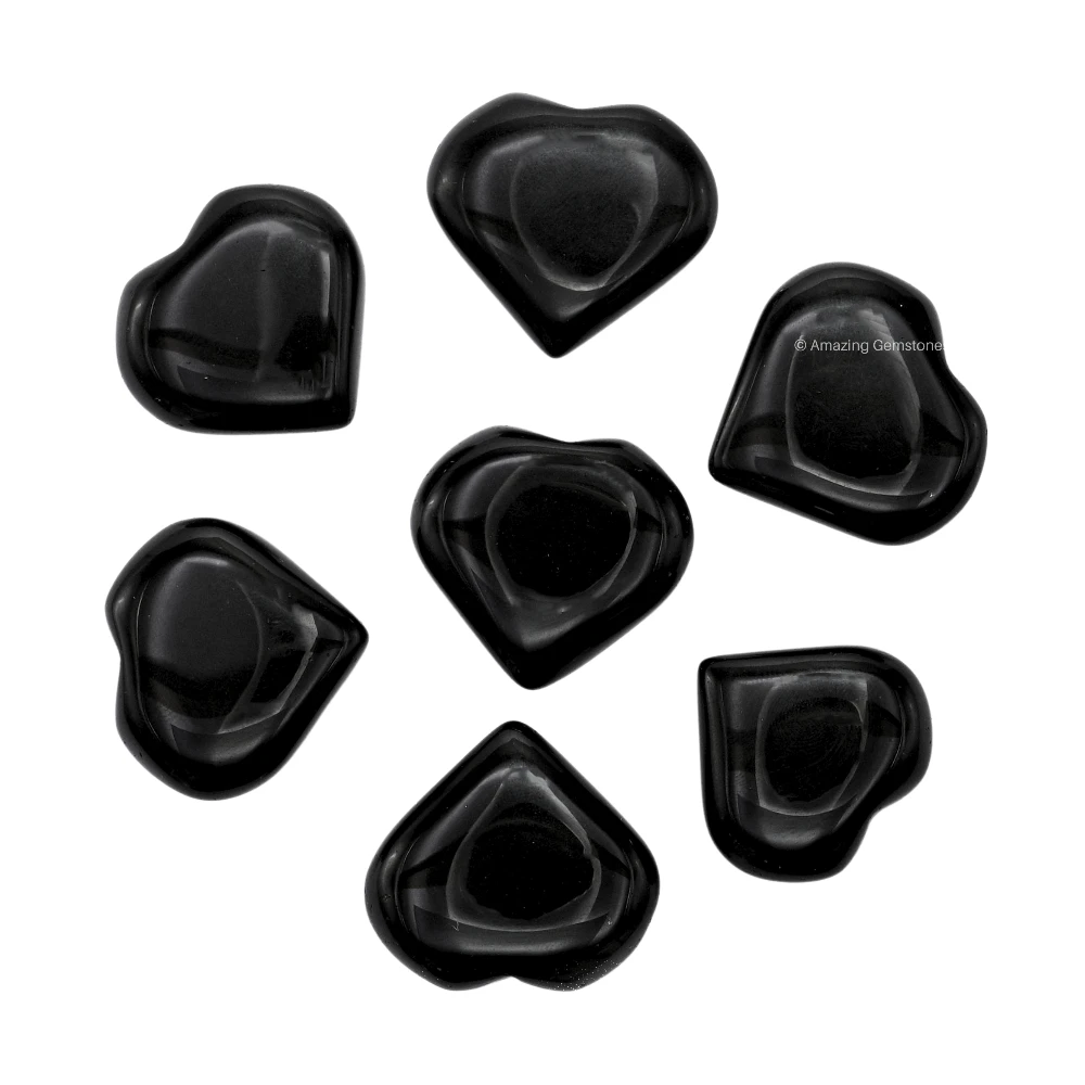 Black Obsidian Heart (Pack of 2)