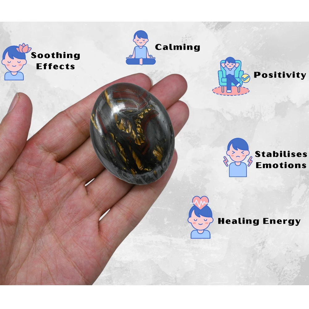 Iron Tiger Eye Palm Stone