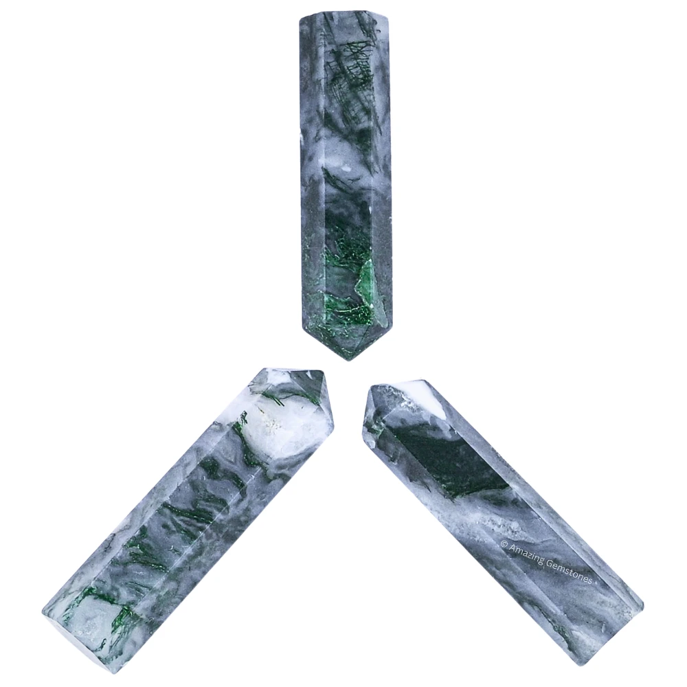 Moss Agate Pencil Points (Set of 50)