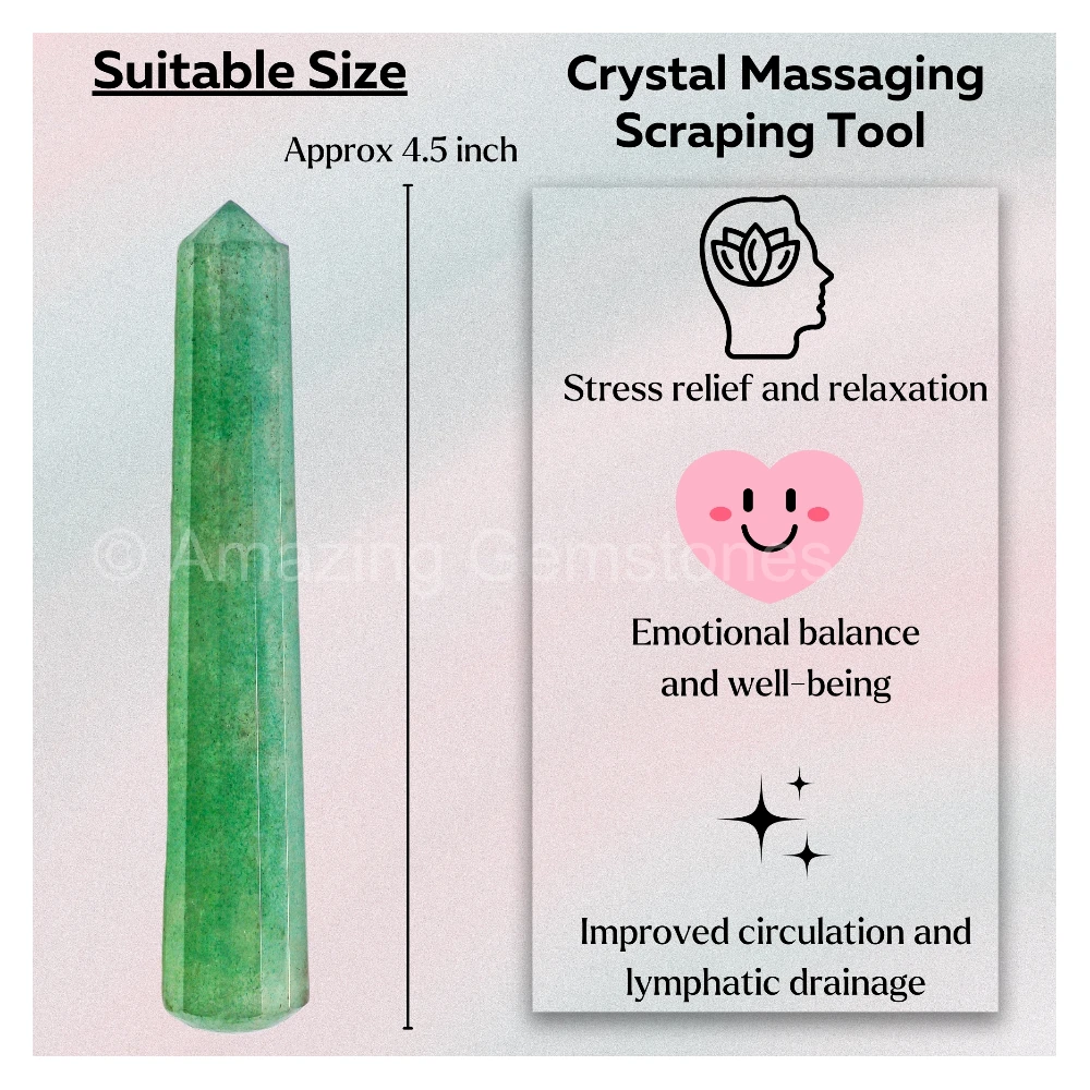 Green Strawberry Quartz Wand (Faceted)