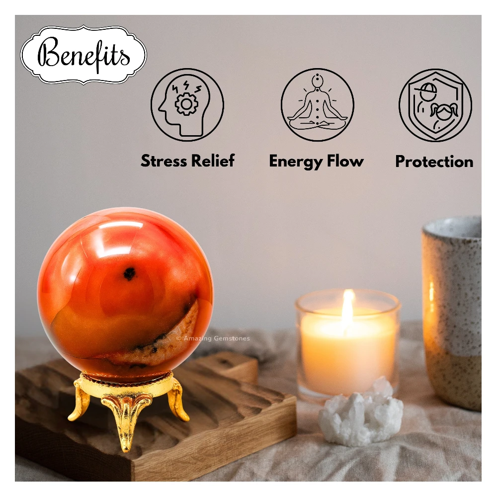 Carnelian Sphere (1.5 Inch)
