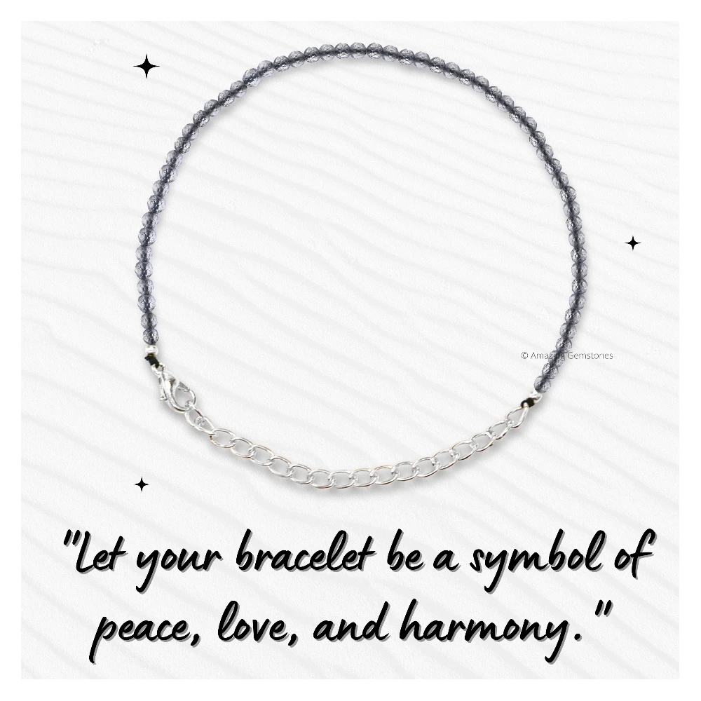 Labradorite Crystal Bracelet - 2mm Faceted Bead (Silver)