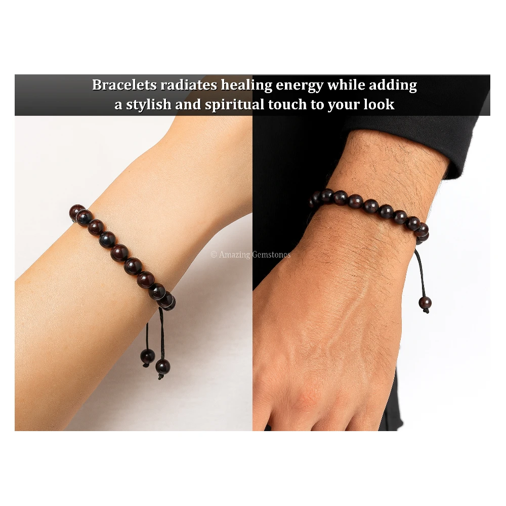 Black Garnet (Arfvedsonite) Bracelet (Adjustable)