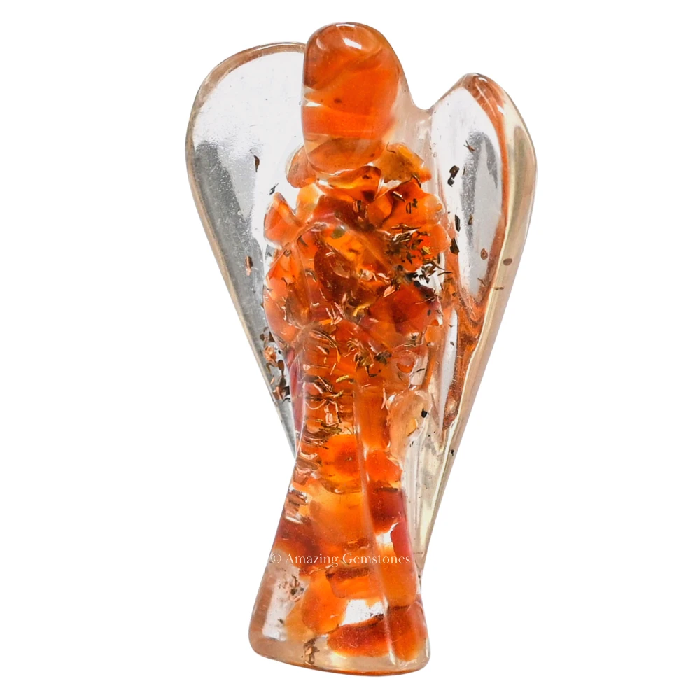 Carnelian Orgone Angel Figurine (2 Inch)