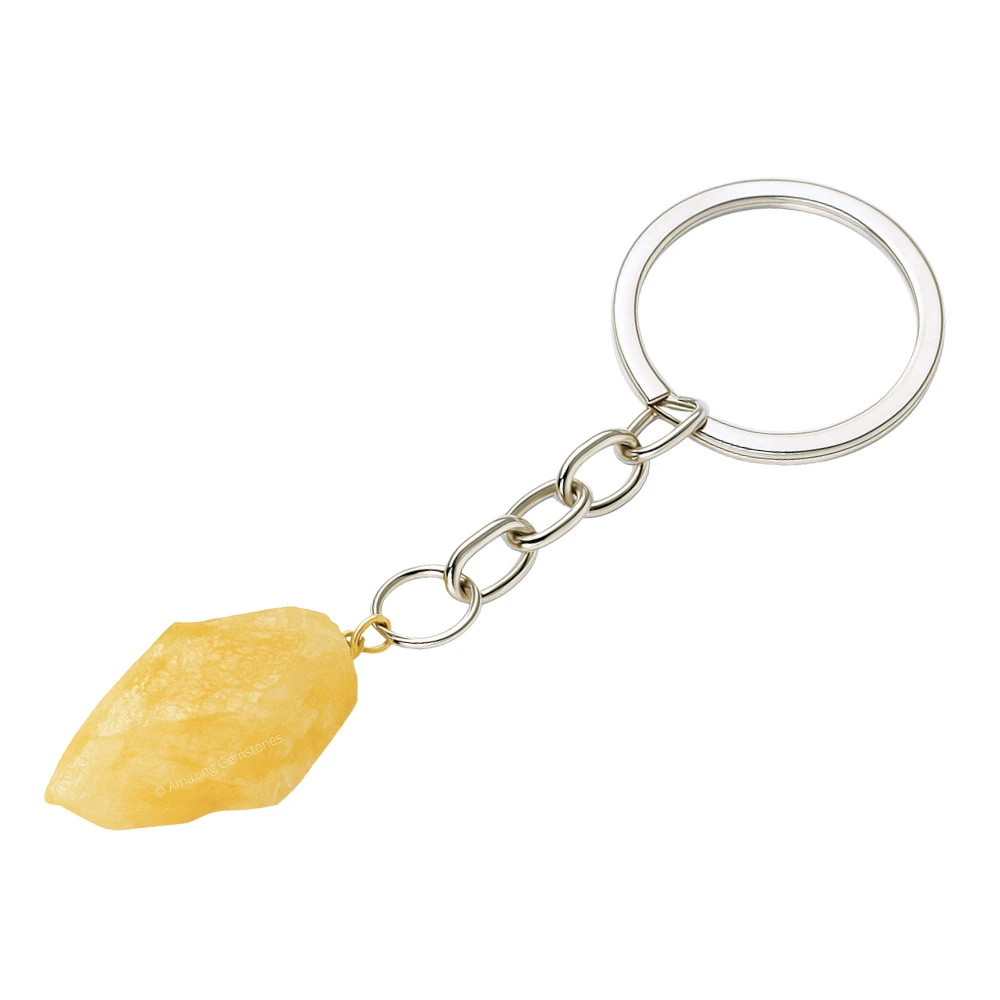 Yellow Aventurine Keychain Keys Holder (Raw)