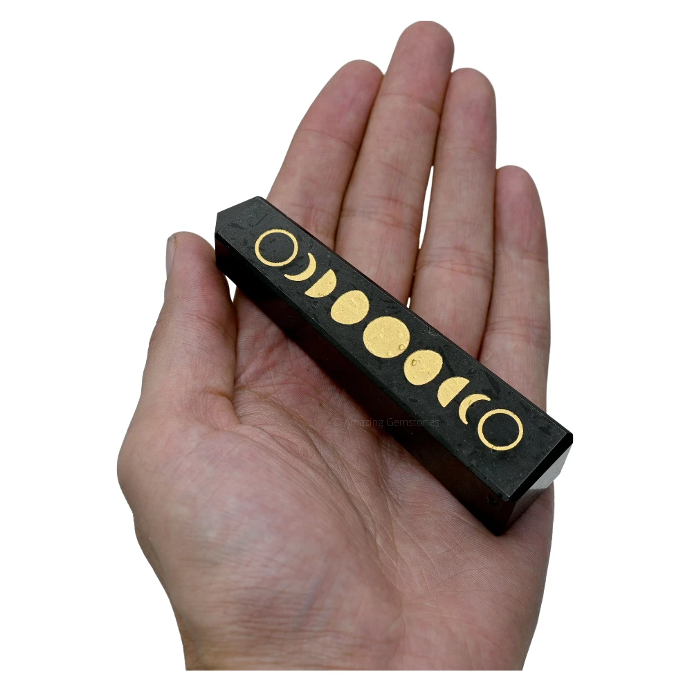 Black Tourmaline Tower (4" - 5" Inch (Engraved))