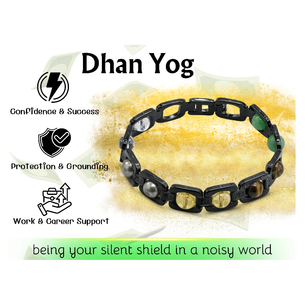 Dhanyog Bracelet - Premium Black Chain