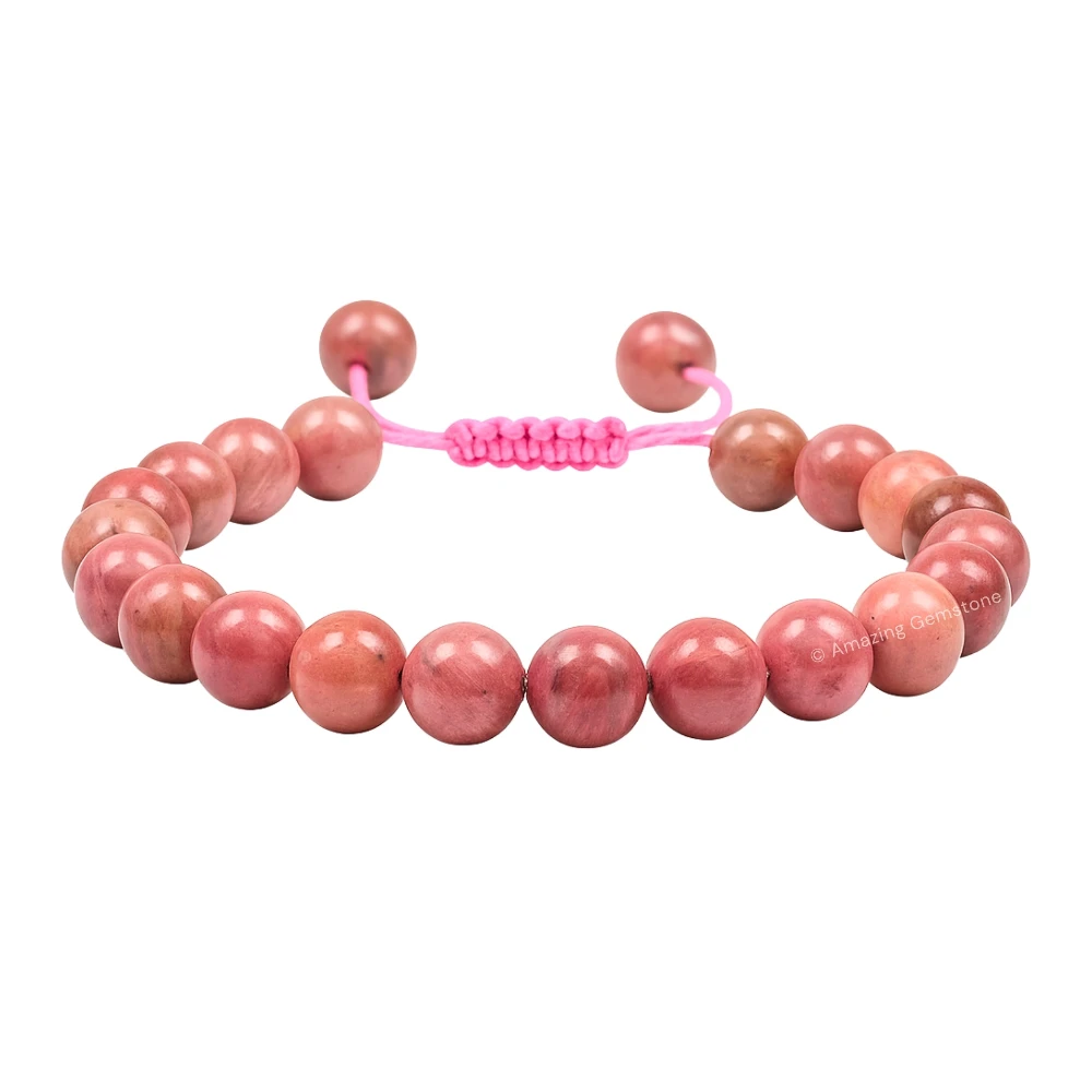 Pink Rhodonite Bracelet (Adjustable)