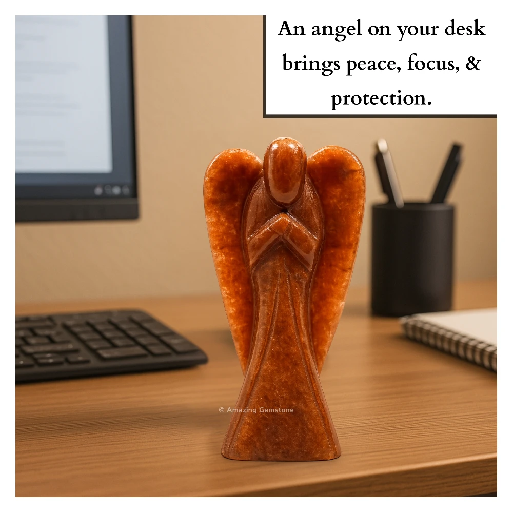 Red Aventurine Angel Figurine (3 Inch)