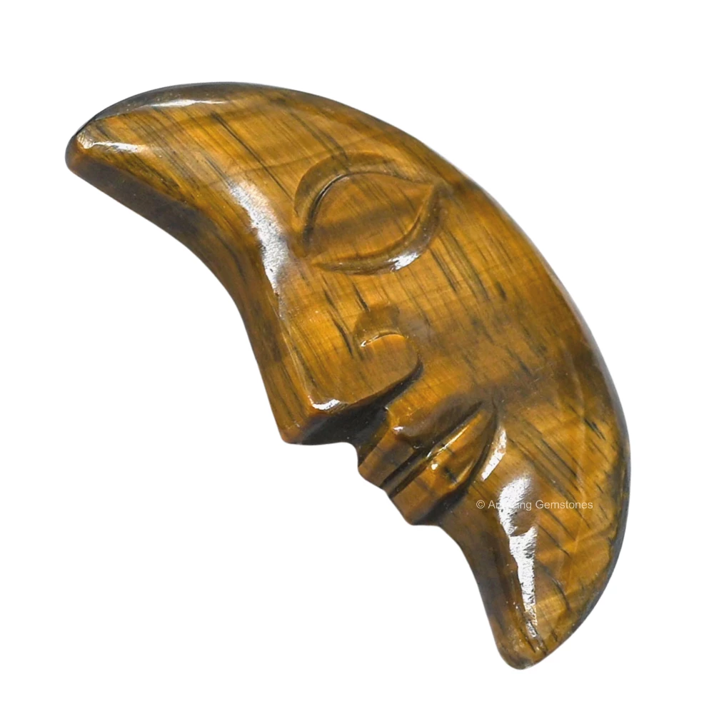 Tiger Eye Crescent Moon