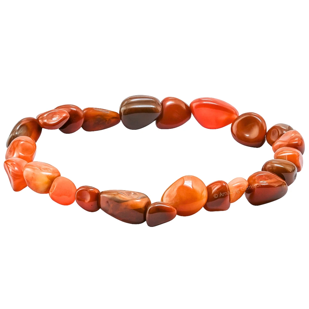 Red Jasper Tumbled Stone Bracelet (Stretchable)