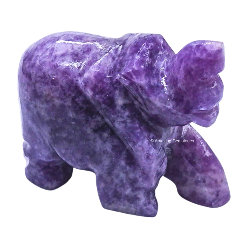 Lepidolite Mini Elephant Crystal Figurine