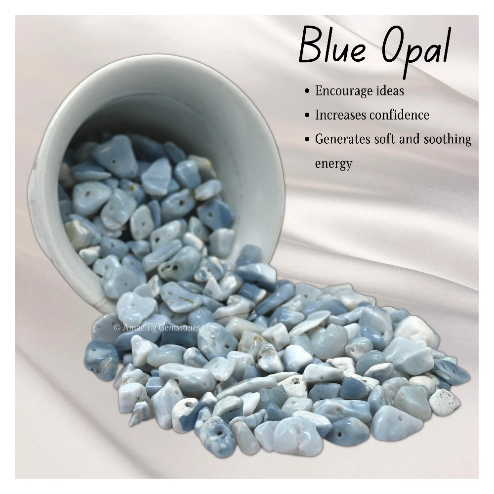 Blue Opal Chips - Pre Drilled