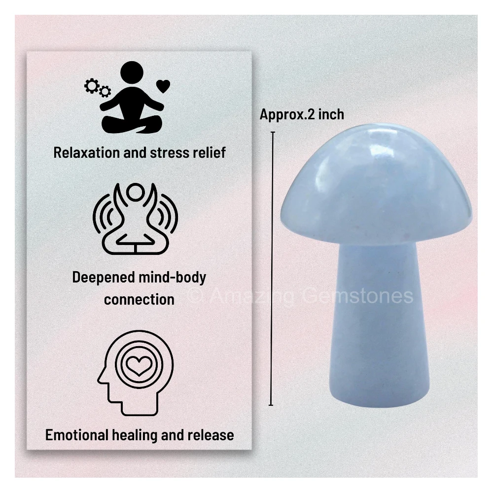 Blue Calcite Crystal Mushroom