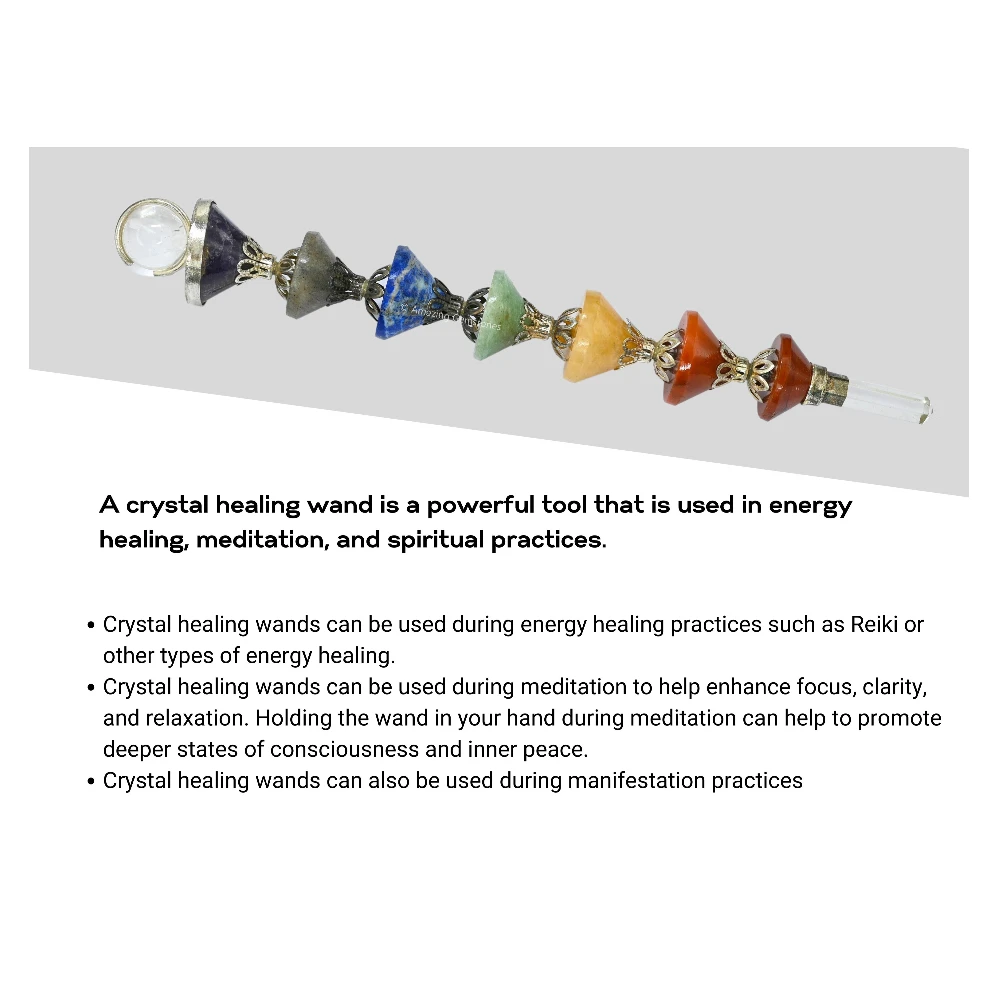 Chakra Cone Healing Crystal Wand
