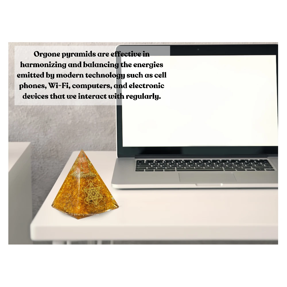 Citrine Orgone Pyramid - 70 mm