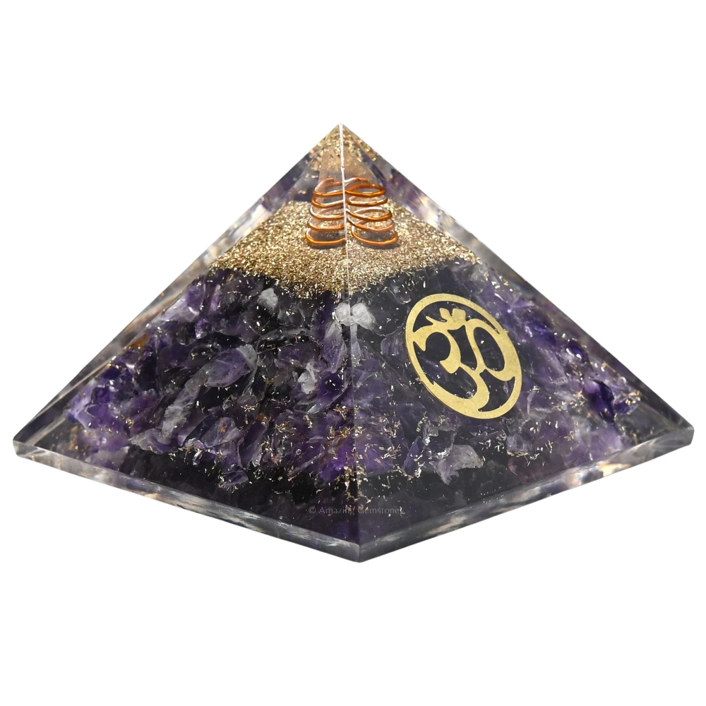 Amethyst Orgone Pyramid - OM