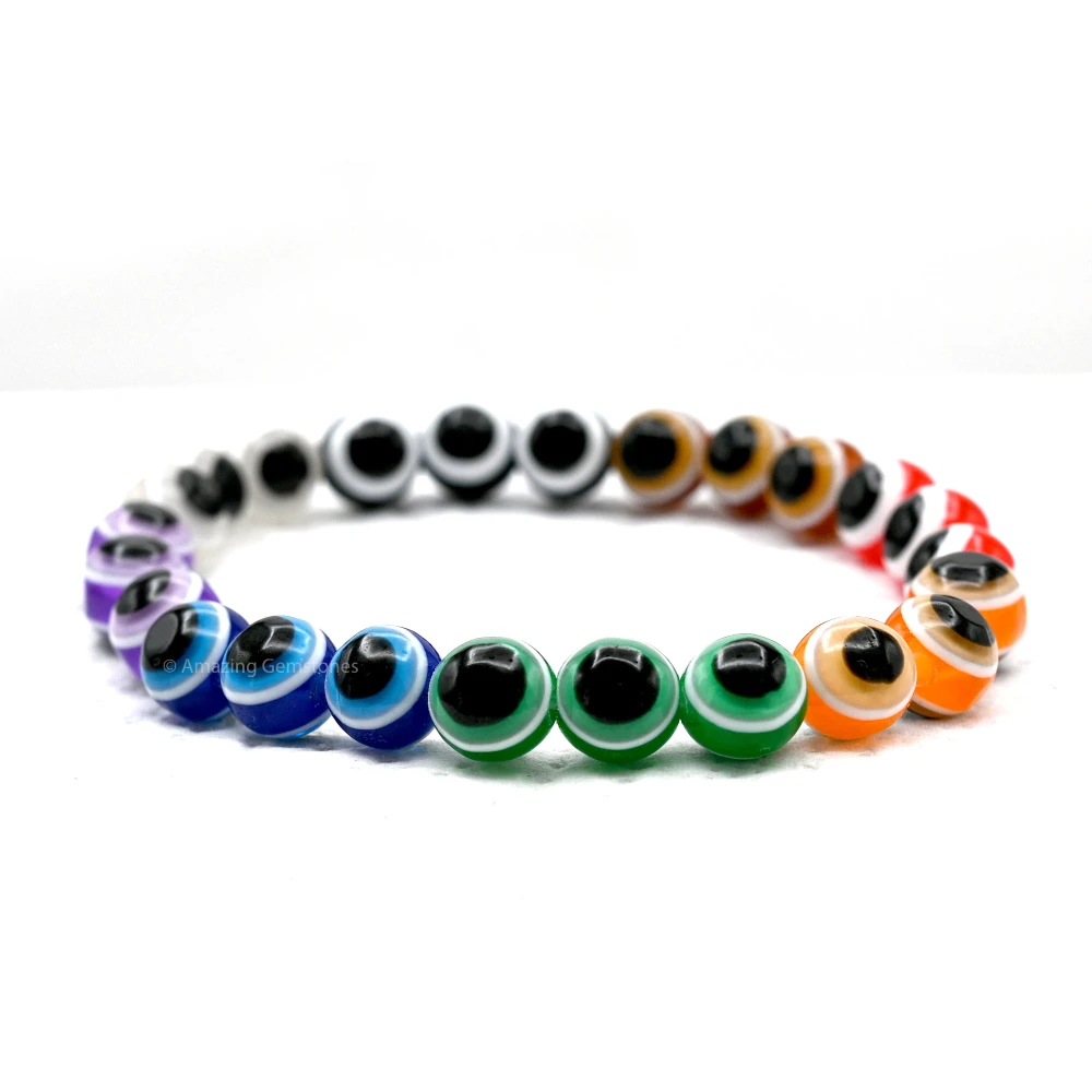 Multi Evil Eye Bracelet (3 by 3 Beads)