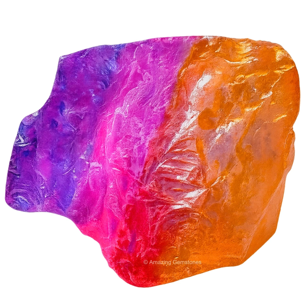 Tangerine-Rose-Amethyst Aura Quartz Raw Crystals (5 Pieces)