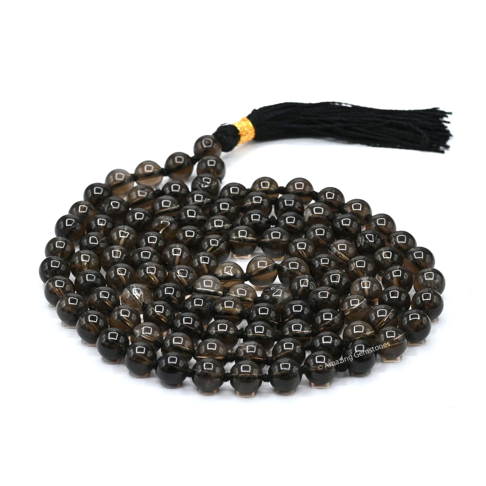 Smoky Quartz Mala (Hand Knotted)