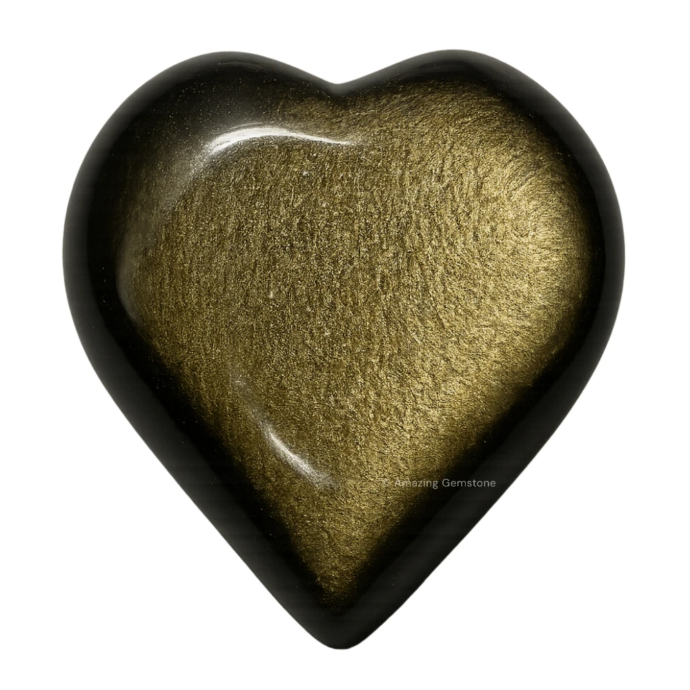 Golden Sheen Obsidian Heart