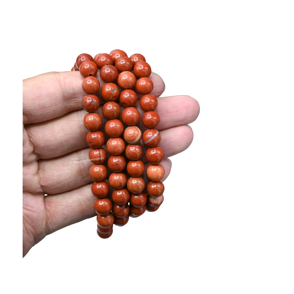 Red Jasper Mala (Without Knot)