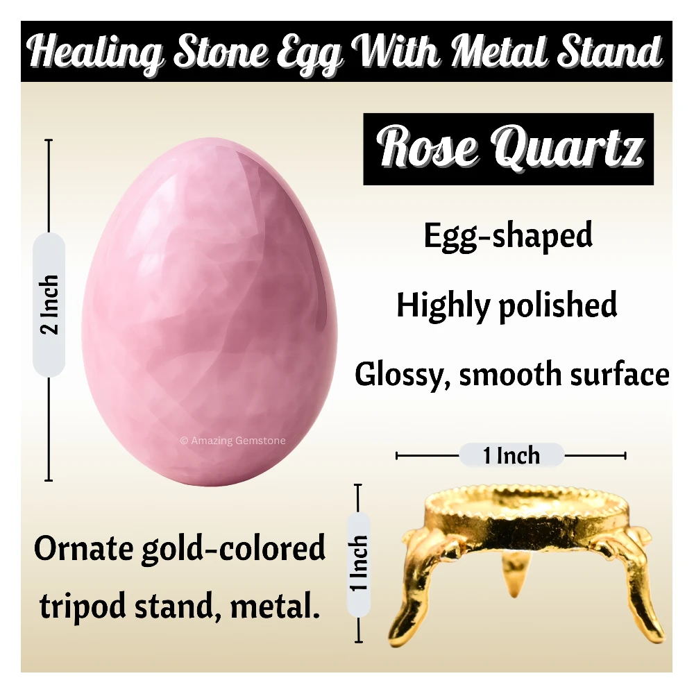 Rose Quartz Crystal Egg Stone