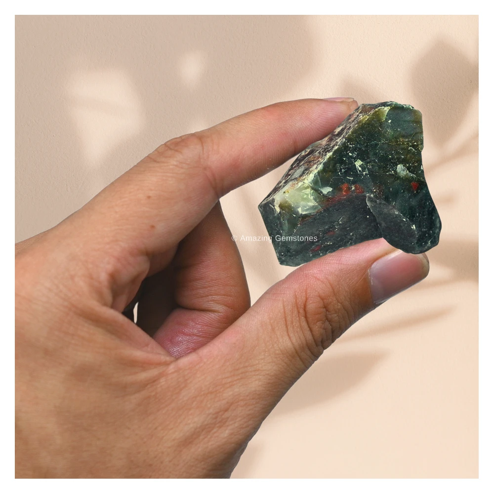 African Bloodstone Raw Crystals (2 Pieces)