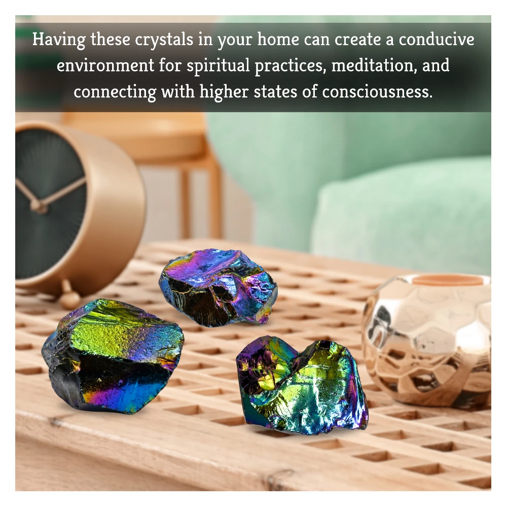 Titanium Aura Quartz Raw Crystals (5 Pieces)