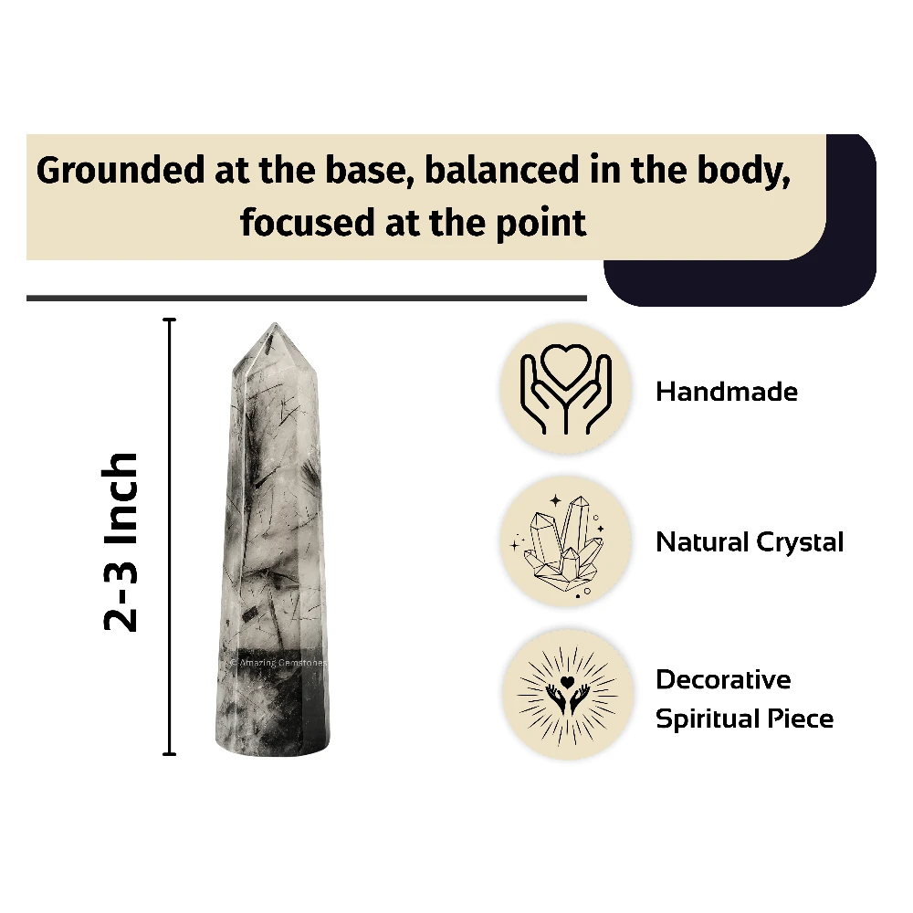 Black Rutilated Quartz Tower (2" to 3" inch)
