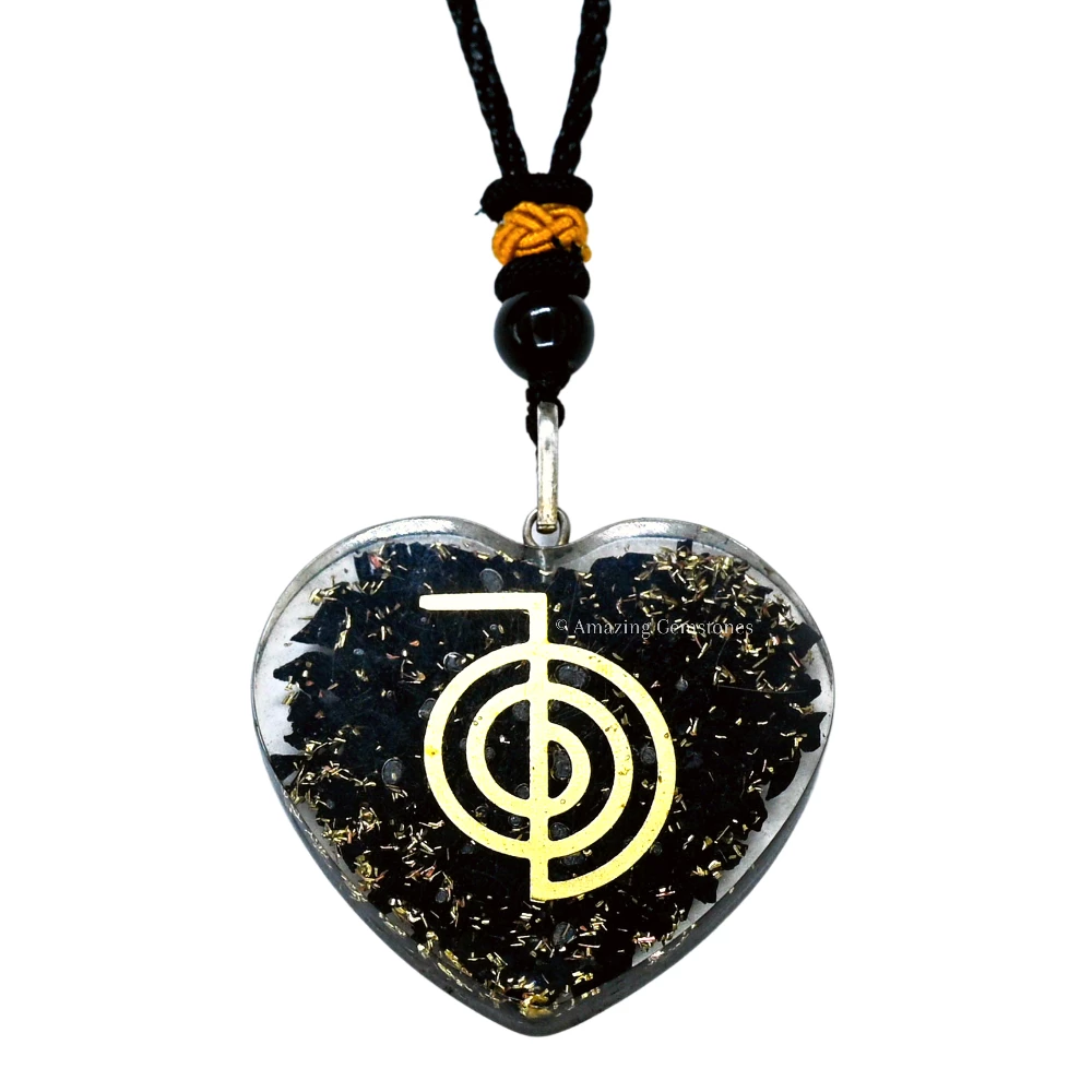 Shungite Necklace - Reiki (Heart)