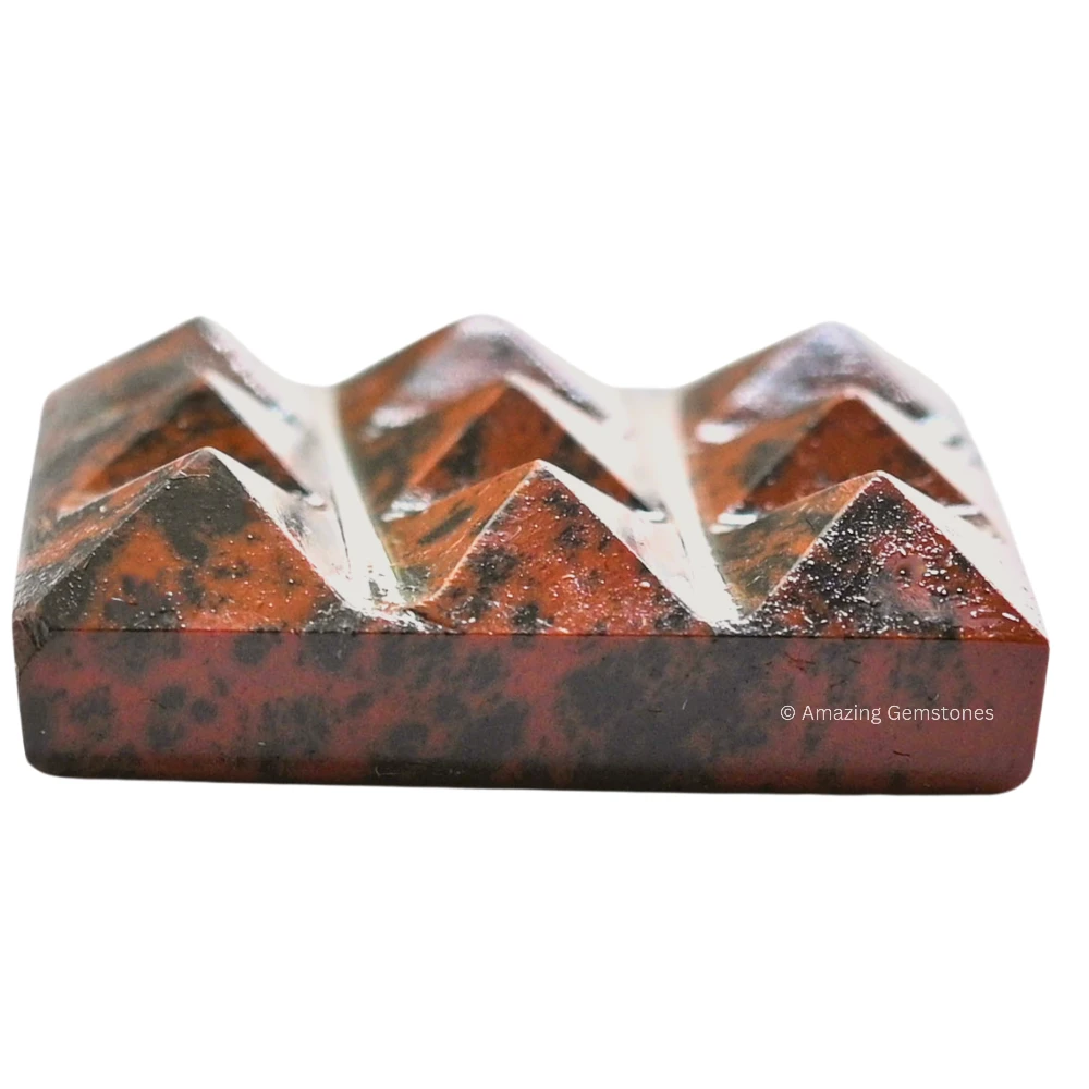 Mahogany Obsidian 9 Pyramid Plate