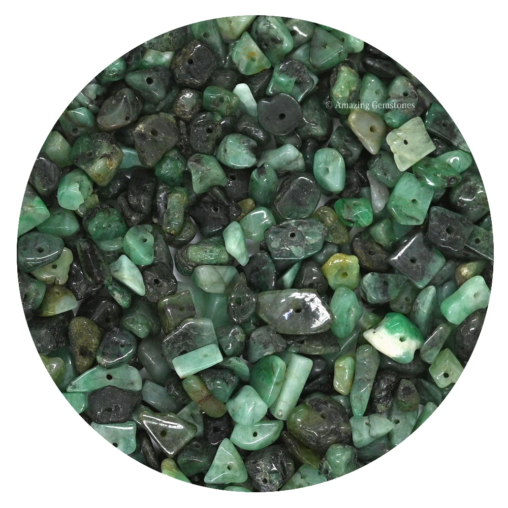 Emerald Chips - Pre Drilled