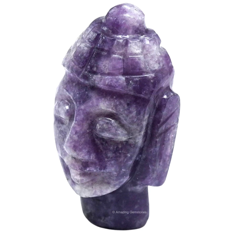 Lepidolite Buddha Head