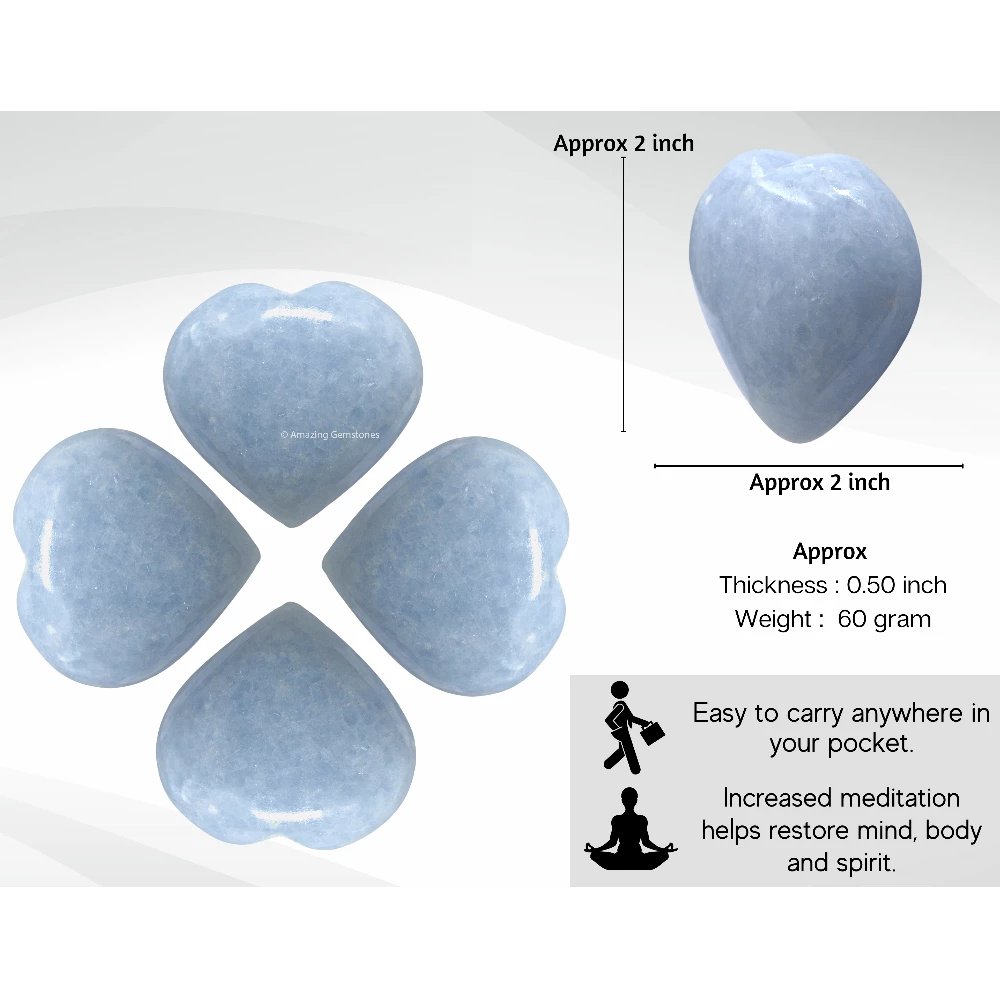 Blue Calcite Celestite Heart