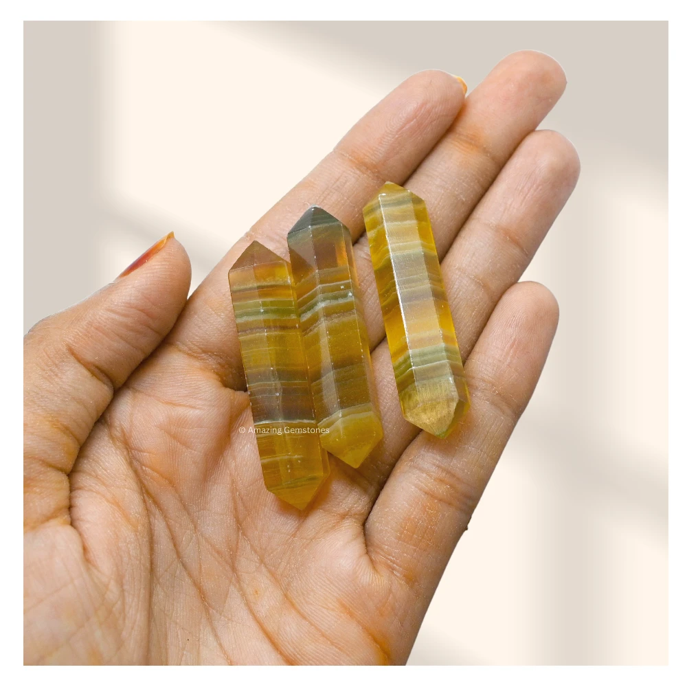 Multi Fluorite Pencil Points (Double Terminated) (Set of 3)