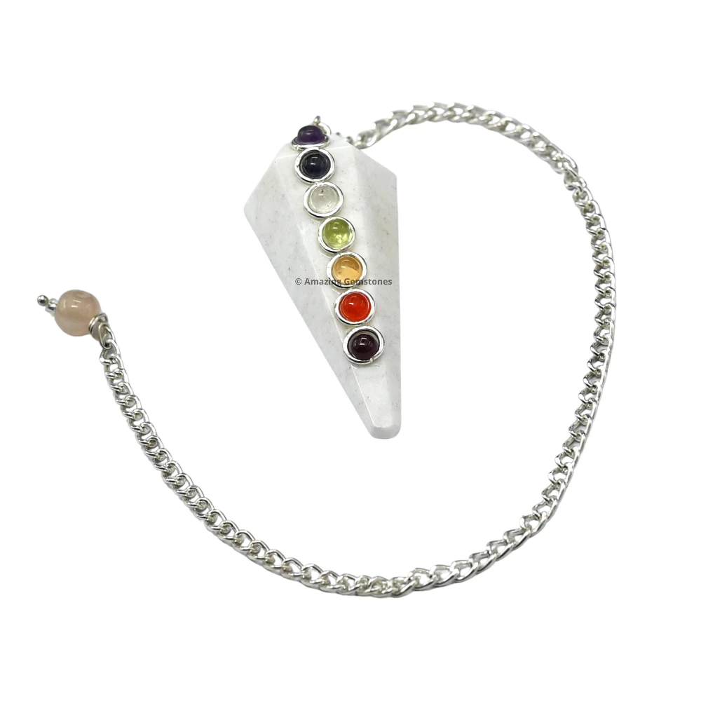 Scolecite Chakra Crystal Pendulum