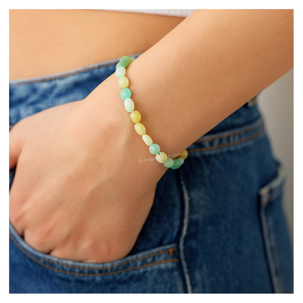 Amazonite Tumbled Stone Bracelet (Stretchable)