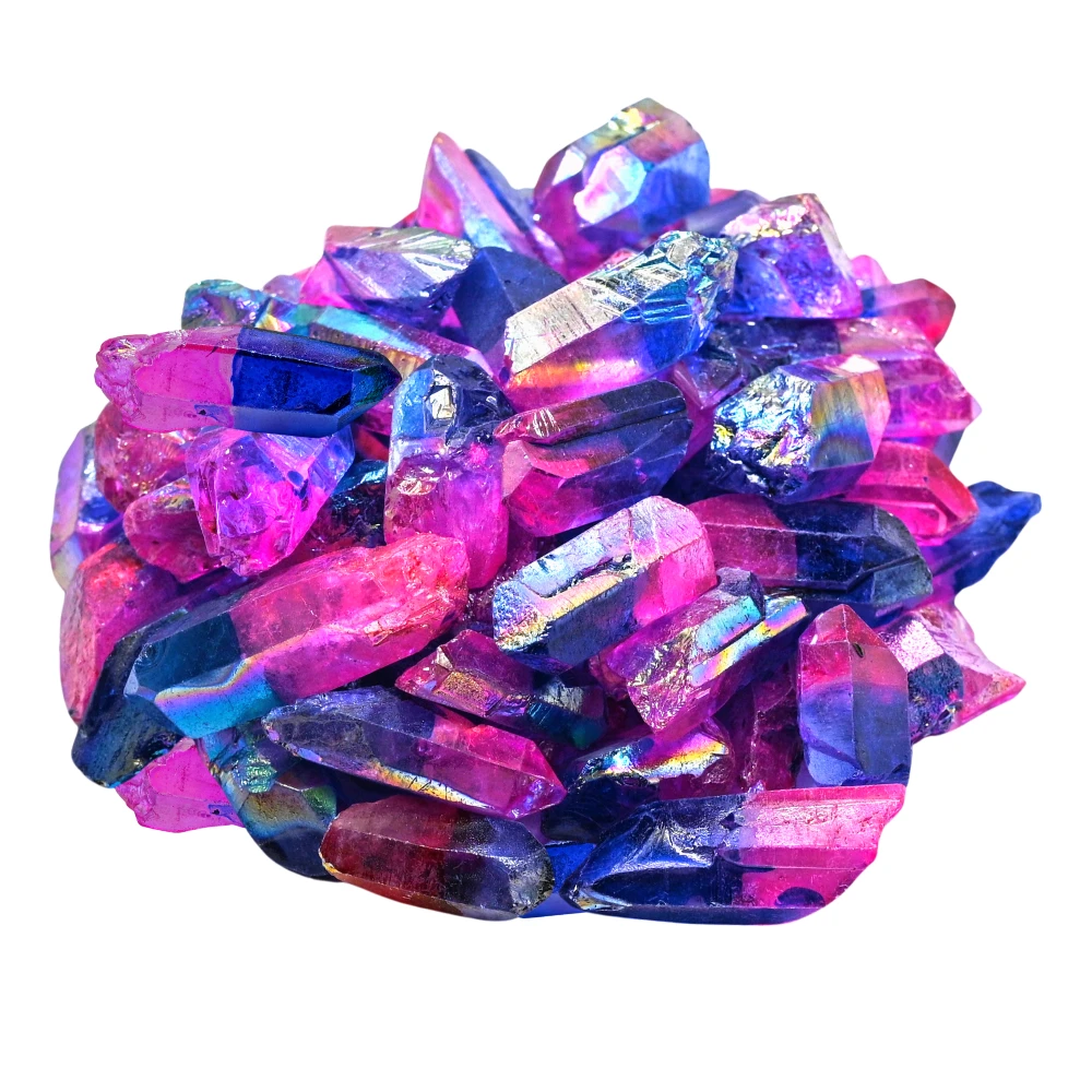 Rose Tanzine Aura Quartz Raw Crystal Points (2 Pieces)