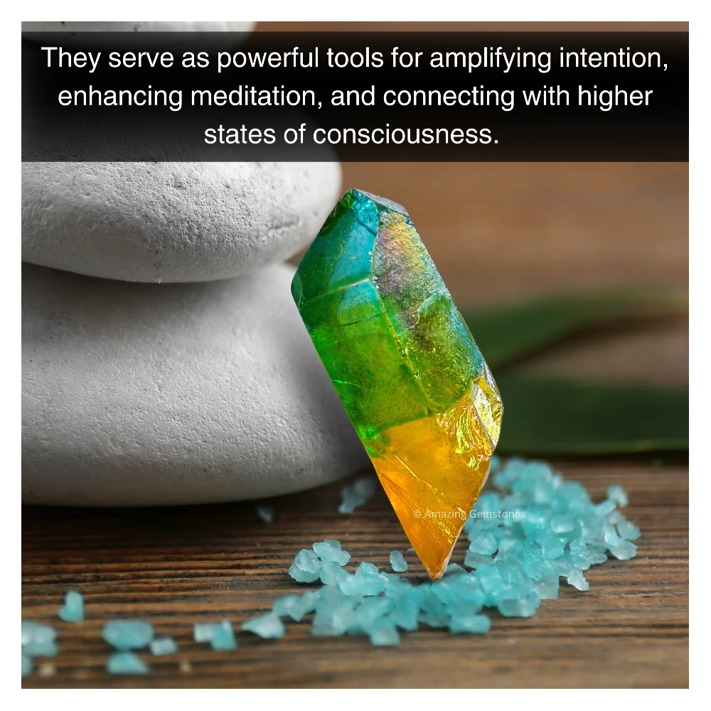 Aqua Apple Tangerine Aura Quartz Raw Crystal Points (1 LB)