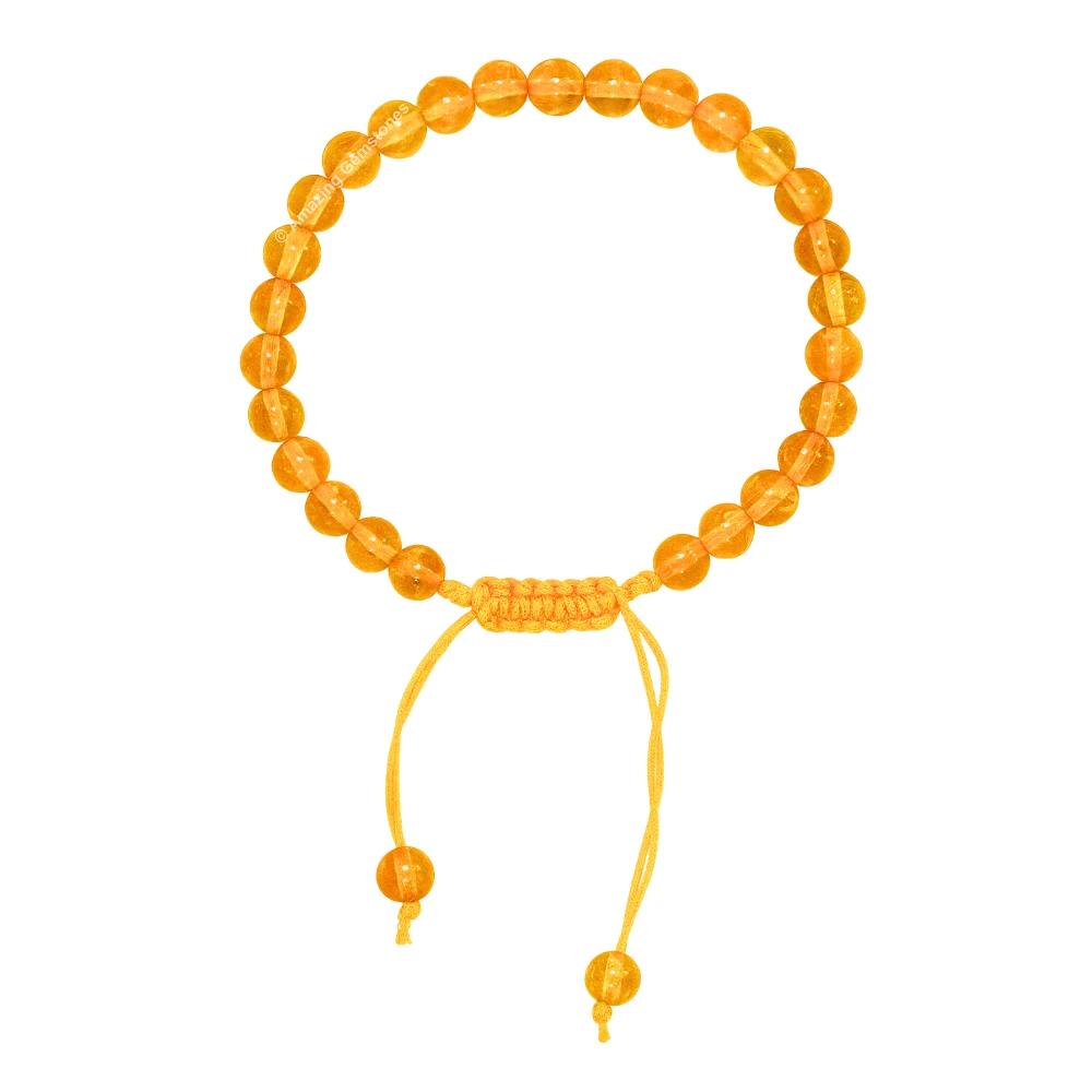 Citrine Onyx Healing Crystal Bracelets - 6mm Beads (Adjustable)